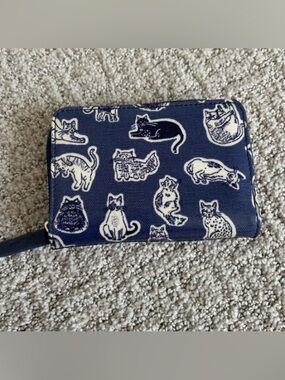 Cath Kidston Squiggle Cats Navy Blue Wallet